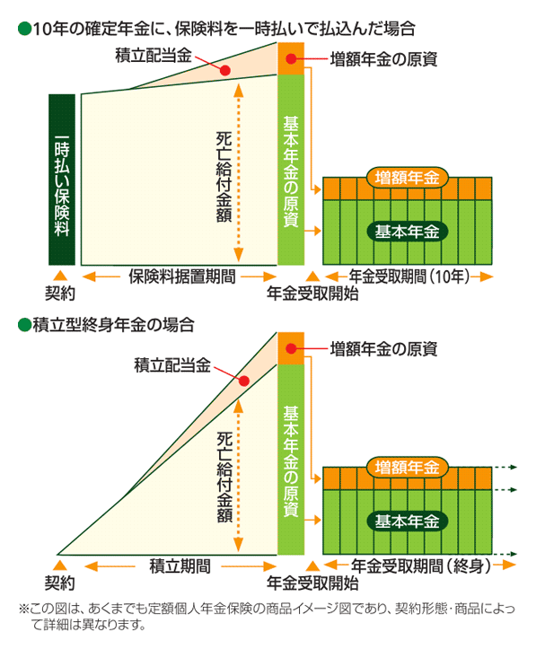 定額個人年金保険の受取例