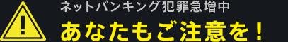 ネットバンキング犯罪急増中　あなたもご注意を！